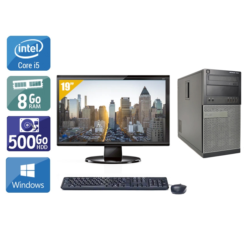 Dell Optiplex 7020 Tower i5 + Écran - 19'' 8Go RAM 500Go HDD Windows 10  Bon étatOccasion certifiée reconditionnée Bon état -  reconditionné disponible sur Kiatoo