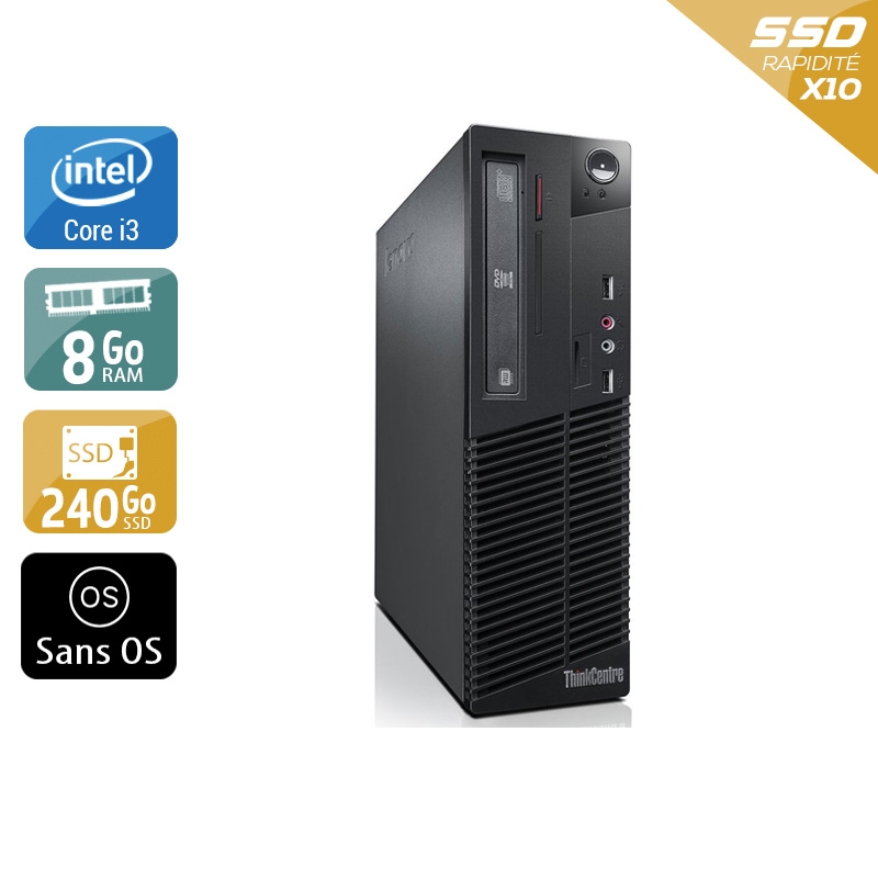 Acheter Lenovo ThinkCentre M73 SFF i3 - 8Go RAM 240Go SSD Sans OS Bon étatOccasion certifiée reconditionnée Bon état - 190,83 € Lenovo ThinkCentre M73 SFF i3 - 8Go RAM 240Go SSD Sans OS Bon étatOccasion certifiée reconditionnée Bon état - reconditionné disponible sur Kiatoo