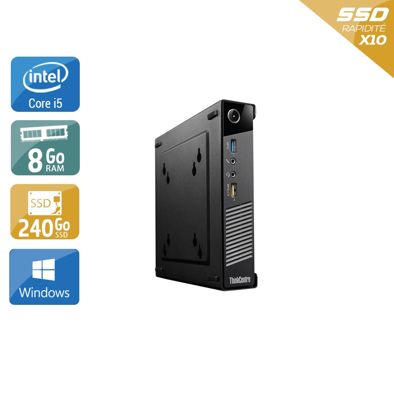 Lenovo ThinkCentre M73 Tiny i5 - 8Go RAM 240Go SSD Windows 10  Bon étatOccasion certifiée reconditionnée Bon état -  reconditionné disponible sur Kiatoo