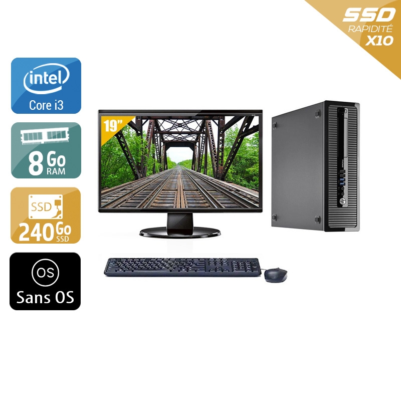 Acheter HP ProDesk 400 G2 Tower i3 + Écran - 19'' 8Go RAM 240Go SSD Sans OS Bon étatOccasion certifiée reconditionnée Bon état - 224,17 € HP ProDesk 400 G2 Tower i3 + Écran - 19'' 8Go RAM 240Go SSD Sans OS Bon étatOccasion certifiée reconditionnée Bon état - reconditionné disponible sur Kiatoo