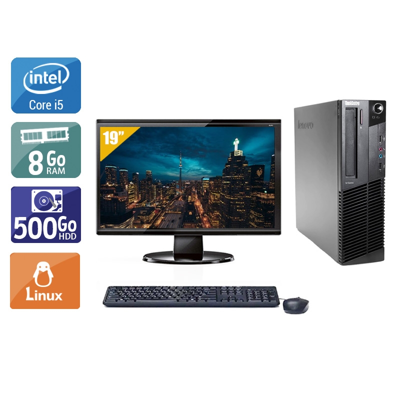 Lenovo ThinkCentre M92 SFF i5 + Écran - 19'' 8Go RAM 500Go HDD Linux  Bon étatOccasion certifiée reconditionnée Bon état -  reconditionné disponible sur Kiatoo