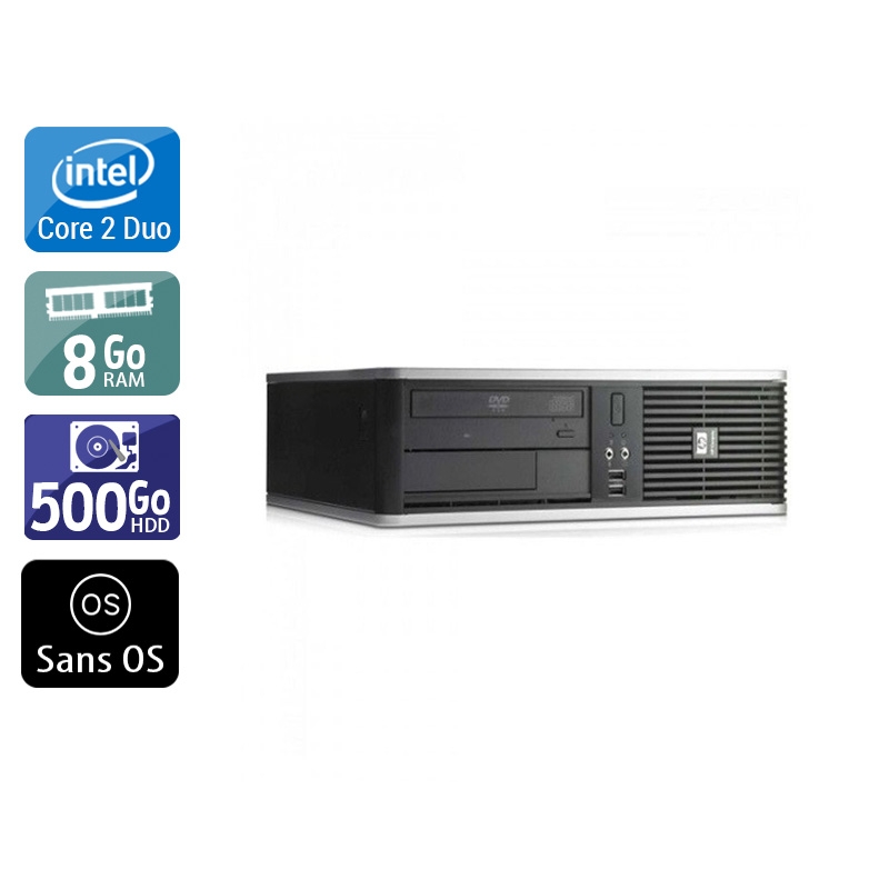 HP Compaq dc7800 SFF Core 2 Duo - 8Go RAM 500Go HDD Sans OS  Très bon étatOccasion certifiée reconditionnée Bon état -  reconditionné disponible sur Kiatoo