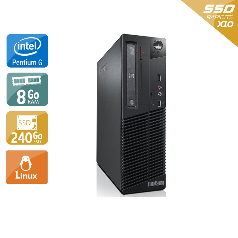 Lenovo ThinkCentre M73 SFF Pentium G Dual Core - 8Go RAM 240Go SSD Linux  Bon étatOccasion certifiée reconditionnée Bon état -  reconditionné disponible sur Kiatoo