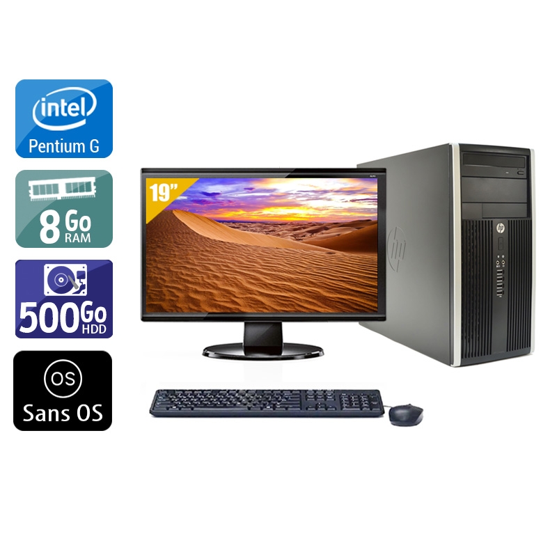 HP Compaq Pro 6200 Tower Pentium G Dual Core + Écran - 19'' 8Go RAM 500Go HDD Sans OS  Bon étatOccasion certifiée reconditionnée Bon état -  reconditionné disponible sur Kiatoo