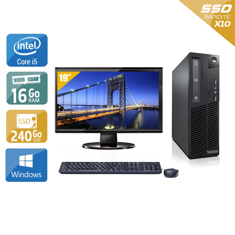 Acheter Lenovo ThinkCentre M72E SFF i5 + Écran - 19'' 16Go RAM 240Go SSD Windows 10 Bon étatOccasion certifiée reconditionnée Bon état - 257,50 € Lenovo ThinkCentre M72E SFF i5 + Écran - 19'' 16Go RAM 240Go SSD Windows 10 Bon étatOccasion certifiée reconditionnée Bon état - reconditionné disponible sur Kiatoo