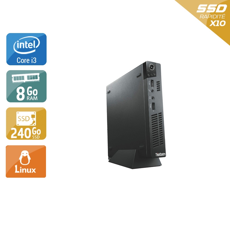 Lenovo ThinkCentre M72E Tiny i3 - 8Go RAM 240Go SSD Linux  Très bon étatOccasion certifiée reconditionnée Bon état -  reconditionné disponible sur Kiatoo
