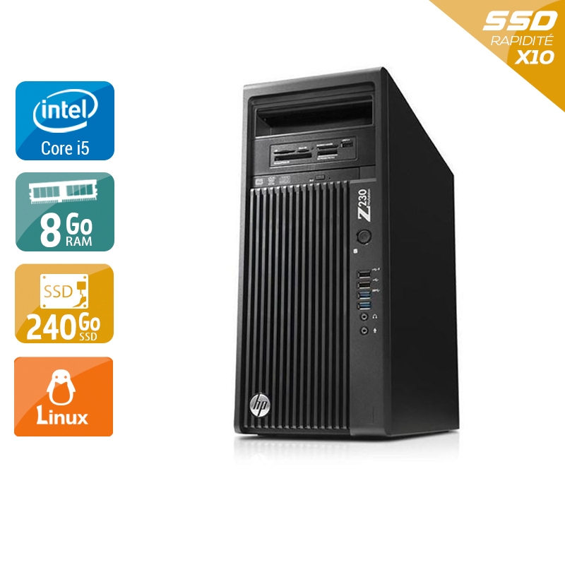 HP Workstation Z230 Tower i5 - 8Go RAM 240Go SSD Linux  Bon étatOccasion certifiée reconditionnée Bon état -  reconditionné disponible sur Kiatoo