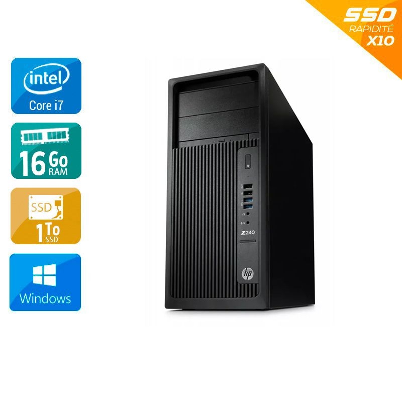 Acheter HP Workstation Z240 Tower i7 Gen 7 - 16Go RAM 1To SSD Windows 10 État correctOccasion certifiée reconditionnée Bon état - 290,83 € HP Workstation Z240 Tower i7 Gen 7 - 16Go RAM 1To SSD Windows 10 État correctOccasion certifiée reconditionnée Bon état - reconditionné disponible sur Kiatoo
