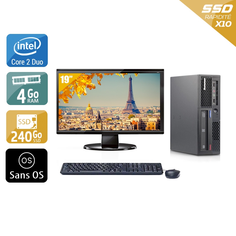 Acheter Lenovo ThinkCentre M58 USFF Core 2 Duo + Écran - 19'' 4Go RAM 240Go SSD Sans OS Bon étatOccasion certifiée reconditionnée Bon état - 224,17 € Lenovo ThinkCentre M58 USFF Core 2 Duo + Écran - 19'' 4Go RAM 240Go SSD Sans OS Bon étatOccasion certifiée reconditionnée Bon état - reconditionné disponible sur Kiatoo