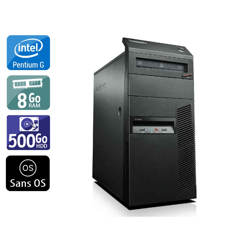 Lenovo ThinkCentre M81 Tower Pentium G Dual Core - 8Go RAM 500Go HDD Sans OS  Bon étatOccasion certifiée reconditionnée Bon état -  reconditionné disponible sur Kiatoo