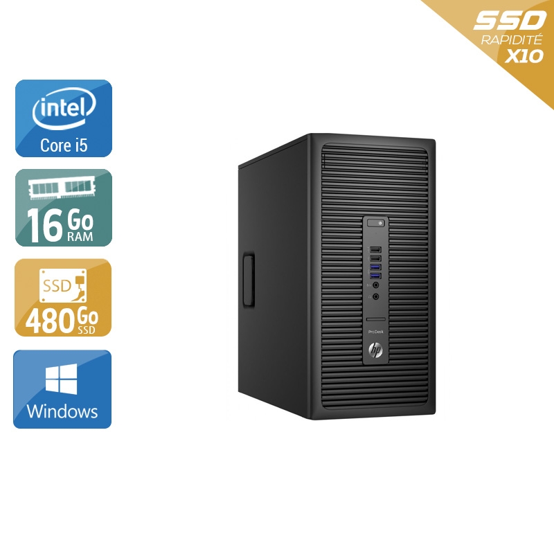 HP ProDesk 600 G2 Tower i5 Gen 6 - 16Go RAM 480Go SSD Windows 10  État correctOccasion certifiée reconditionnée Bon état -  reconditionné disponible sur Kiatoo