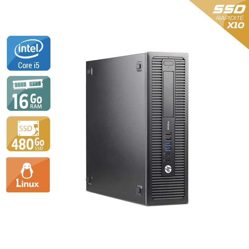 HP ProDesk 600 G1 SFF i5 - 16Go RAM 480Go SSD Linux  État correctOccasion certifiée reconditionnée Bon état -  reconditionné disponible sur Kiatoo