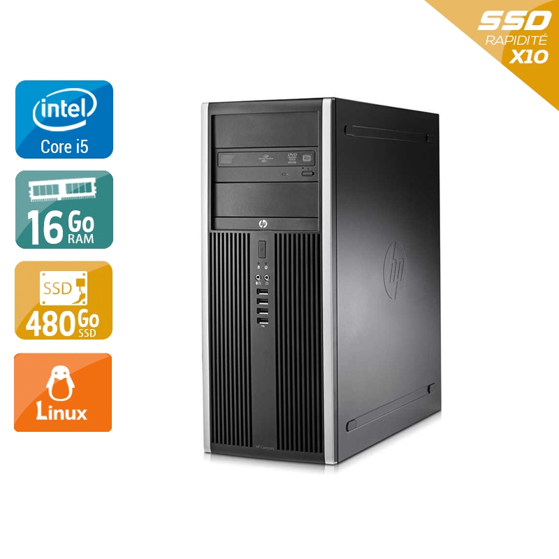 HP Compaq Elite 8100 Tower i5 - 16Go RAM 480Go SSD Linux  État correctOccasion certifiée reconditionnée Bon état -  reconditionné disponible sur Kiatoo