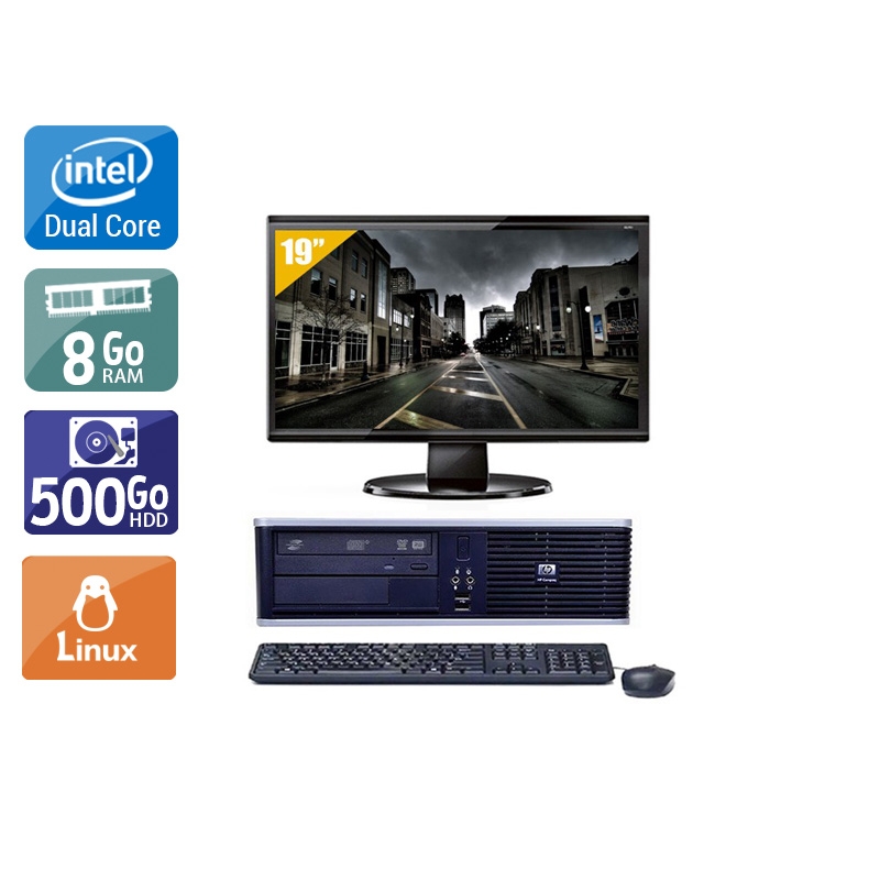 HP Compaq dc7900 SFF Dual Core + Écran - 19'' 8Go RAM 500Go HDD Linux  Bon étatOccasion certifiée reconditionnée Bon état -  reconditionné disponible sur Kiatoo