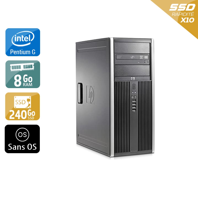 HP Compaq Elite 8300 Tower Pentium G Dual Core - 8Go RAM 240Go SSD Sans OS  Très bon étatOccasion certifiée reconditionnée Bon état -  reconditionné disponible sur Kiatoo