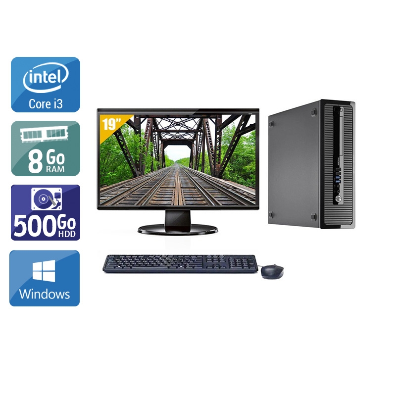 HP ProDesk 400 G2 Tower i3 + Écran - 19'' 8Go RAM 500Go HDD Windows 10  Très bon étatOccasion certifiée reconditionnée Bon état -  reconditionné disponible sur Kiatoo