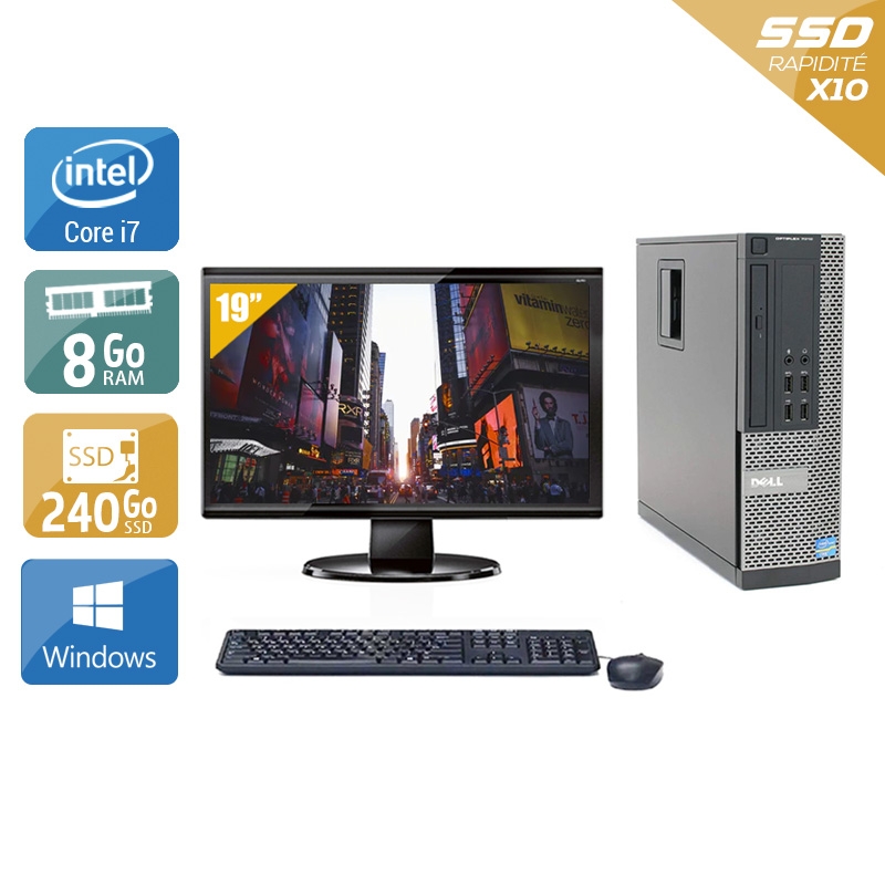 Dell Optiplex 7010 SFF i7 + Écran - 19'' 8Go RAM 240Go SSD Windows 10  Bon étatOccasion certifiée reconditionnée Bon état -  reconditionné disponible sur Kiatoo