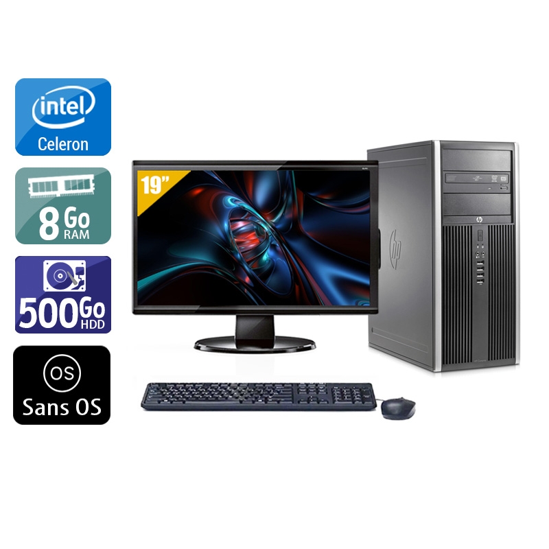 HP Compaq Elite 8200 Tower Celeron Dual Core + Écran - 19'' 8Go RAM 500Go HDD Sans OS  Bon étatOccasion certifiée reconditionnée Bon état -  reconditionné disponible sur Kiatoo