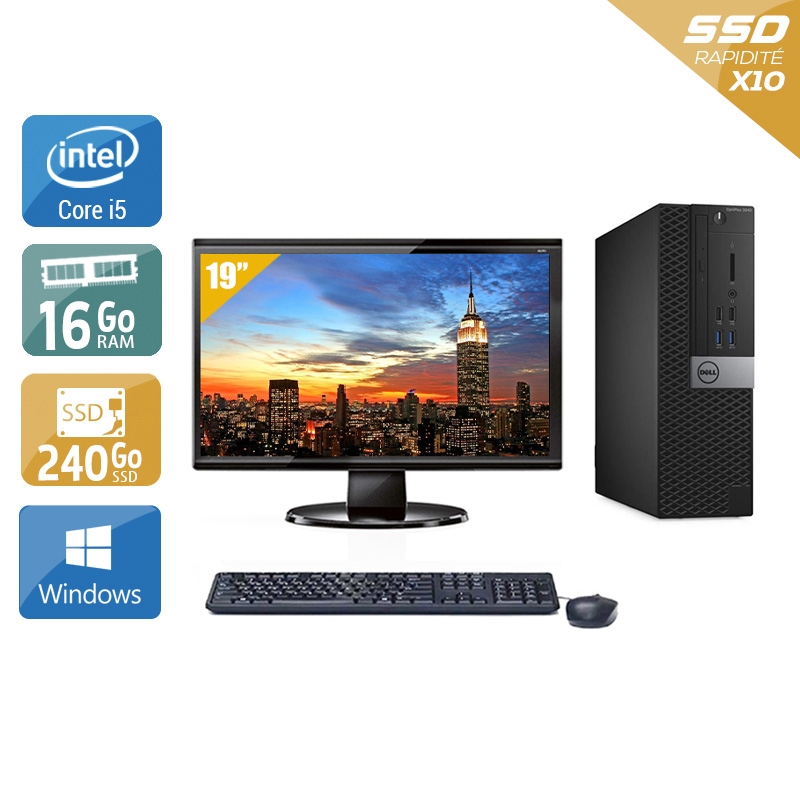 Dell Optiplex 3040 SFF i5 Gen 6 + Écran - 19'' 16Go RAM 240Go SSD Windows 10  Bon étatOccasion certifiée reconditionnée Bon état -  reconditionné disponible sur Kiatoo