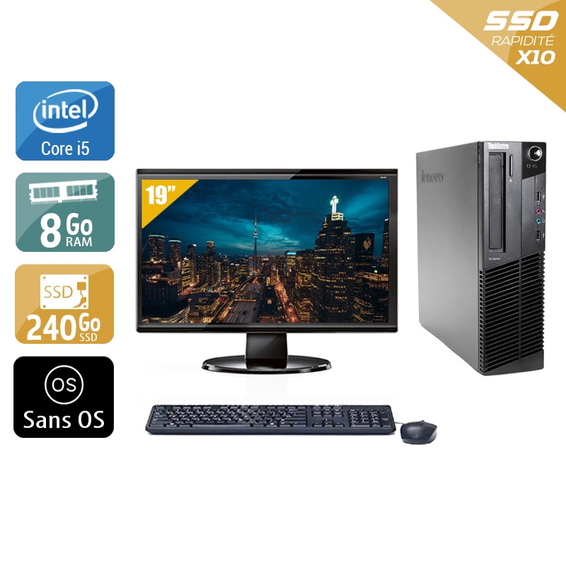 Acheter Lenovo ThinkCentre M92 SFF i5 + Écran - 19'' 8Go RAM 240Go SSD Sans OS Bon étatOccasion certifiée reconditionnée Bon état - 224,17 € Lenovo ThinkCentre M92 SFF i5 + Écran - 19'' 8Go RAM 240Go SSD Sans OS Bon étatOccasion certifiée reconditionnée Bon état - reconditionné disponible sur Kiatoo