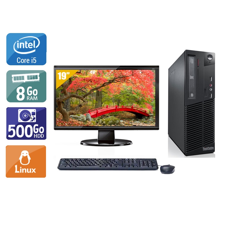 Lenovo ThinkCentre M73 SFF i5 + Écran - 19'' 8Go RAM 500Go HDD Linux  Bon étatOccasion certifiée reconditionnée Bon état -  reconditionné disponible sur Kiatoo