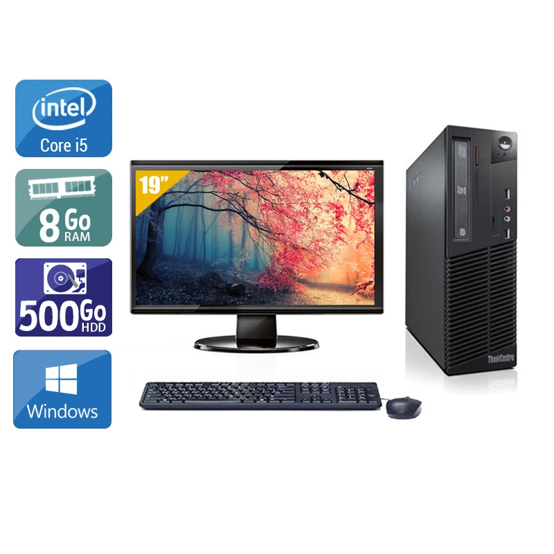 Lenovo ThinkCentre M81 SFF i5 + Écran - 19'' 8Go RAM 500Go HDD Windows 10  Bon étatOccasion certifiée reconditionnée Bon état -  reconditionné disponible sur Kiatoo