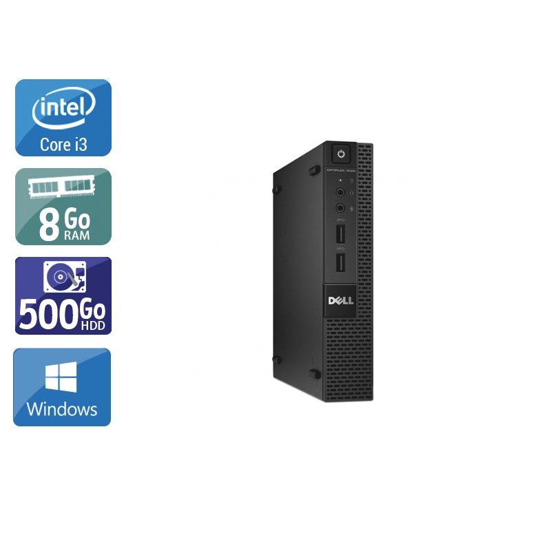 Dell Optiplex 3020M Micro i3 - 8Go RAM 500Go HDD Windows 10  Bon étatOccasion certifiée reconditionnée Bon état -  reconditionné disponible sur Kiatoo