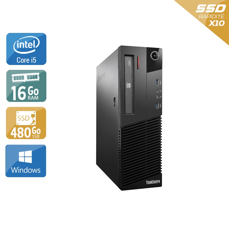 Acheter Lenovo ThinkCentre M93 SFF i5 - 16Go RAM 480Go SSD Windows 10 Bon étatOccasion certifiée reconditionnée Bon état - 265,83 € Lenovo ThinkCentre M93 SFF i5 - 16Go RAM 480Go SSD Windows 10 Bon étatOccasion certifiée reconditionnée Bon état - reconditionné disponible sur Kiatoo