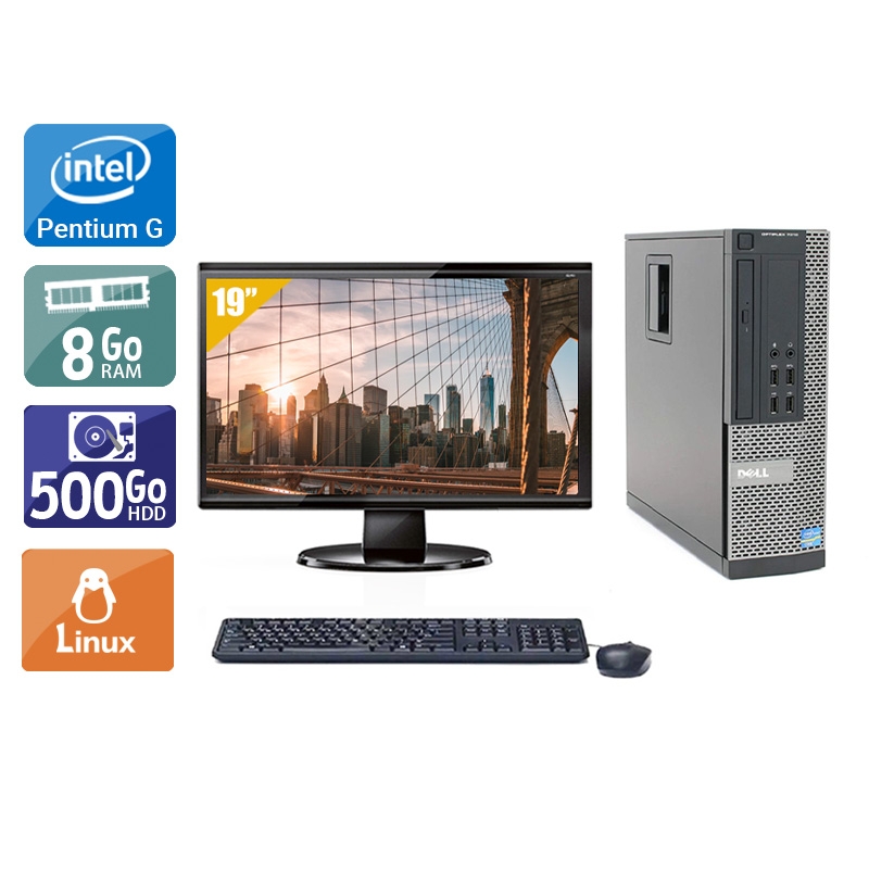 Dell Optiplex 7010 SFF Pentium G Dual Core + Écran - 19'' 8Go RAM 500Go HDD Linux  Très bon étatOccasion certifiée reconditionnée Bon état -  reconditionné disponible sur Kiatoo