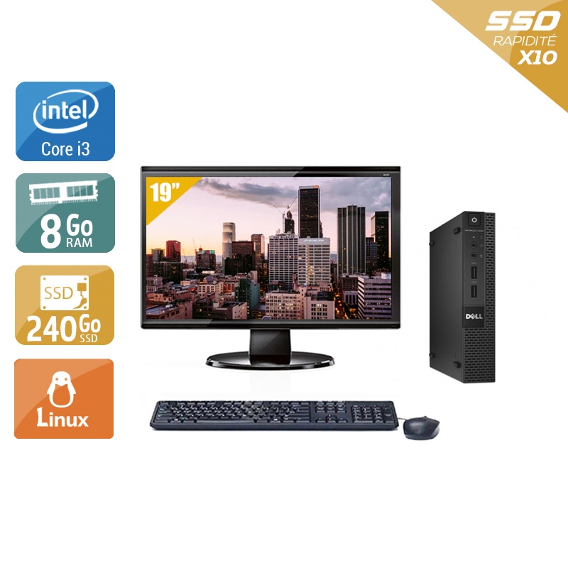 Dell Optiplex 9020M USDT i3 + Écran - 19'' 8Go RAM 240Go SSD Linux  Bon étatOccasion certifiée reconditionnée Bon état -  reconditionné disponible sur Kiatoo