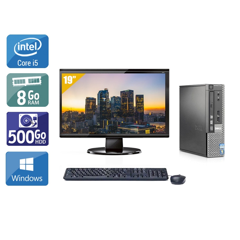 Dell Optiplex 7010 USDT i5 + Écran - 19'' 8Go RAM 500Go HDD Windows 10  Très bon étatOccasion certifiée reconditionnée Bon état -  reconditionné disponible sur Kiatoo