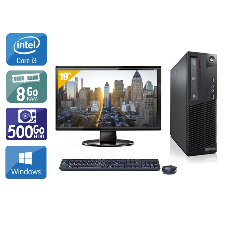 Lenovo ThinkCentre M82 SFF i3 + Écran - 19'' 8Go RAM 500Go HDD Windows 10  Bon étatOccasion certifiée reconditionnée Bon état -  reconditionné disponible sur Kiatoo