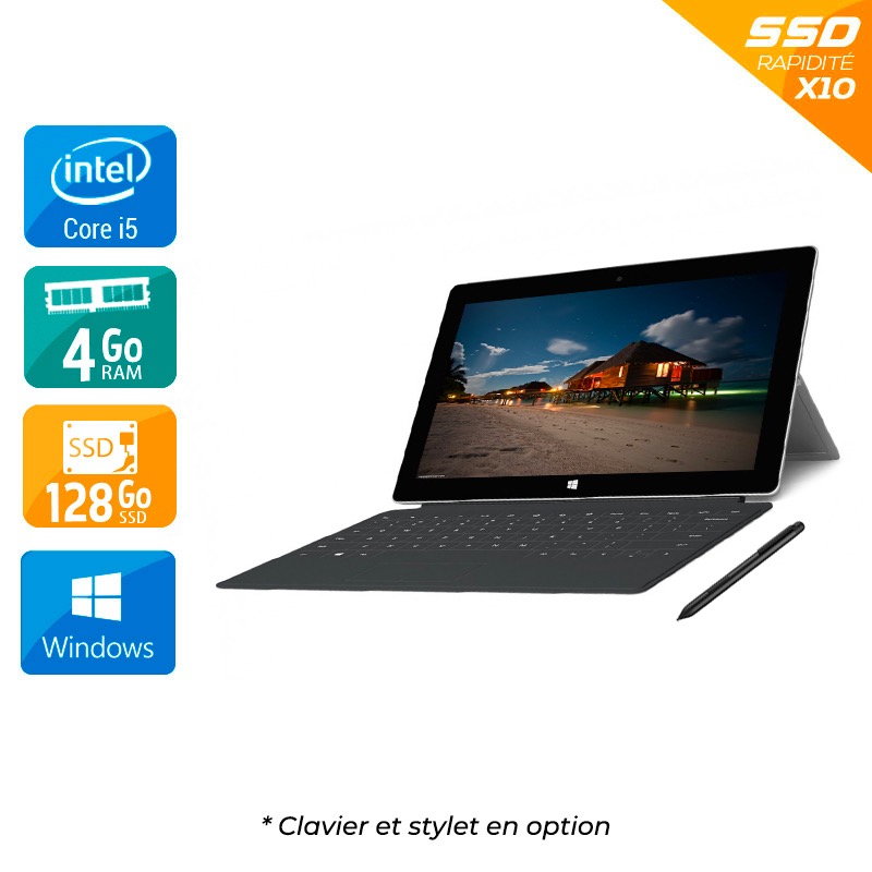 Microsoft Surface Pro 2 10'' i5 4Go RAM 128Go SSD Windows 10  État correctOccasion certifiée reconditionnée Bon état -  reconditionné disponible sur Kiatoo