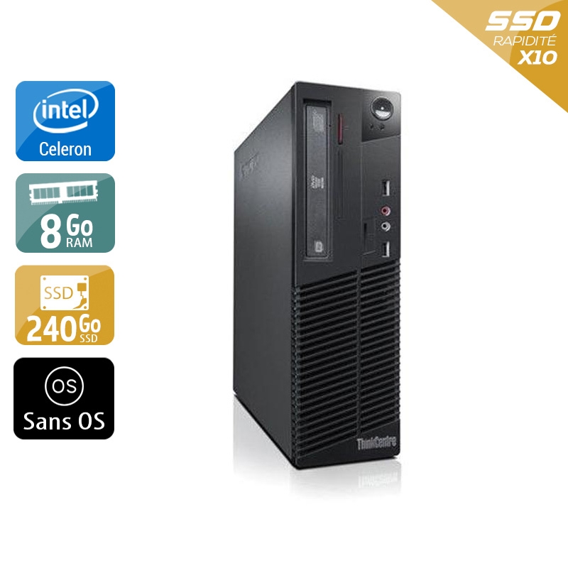 Acheter Lenovo ThinkCentre M72E SFF Celeron Dual Core - 8Go RAM 240Go SSD Sans OS Bon étatOccasion certifiée reconditionnée Bon état - 190,83 € Lenovo ThinkCentre M72E SFF Celeron Dual Core - 8Go RAM 240Go SSD Sans OS Bon étatOccasion certifiée reconditionnée Bon état - reconditionné disponible sur Kiatoo