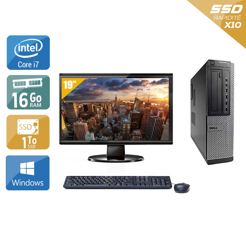 Dell Optiplex 790 Desktop i7 + Écran - 19'' 16Go RAM 1To SSD Windows 10  Bon étatOccasion certifiée reconditionnée Bon état -  reconditionné disponible sur Kiatoo