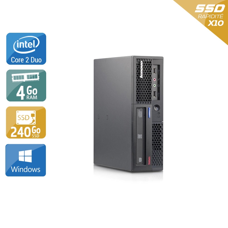 Acheter Lenovo ThinkCentre M58 USFF Core 2 Duo - 4Go RAM 240Go SSD Windows 10 Bon étatOccasion certifiée reconditionnée Bon état - 190,83 € Lenovo ThinkCentre M58 USFF Core 2 Duo - 4Go RAM 240Go SSD Windows 10 Bon étatOccasion certifiée reconditionnée Bon état - reconditionné disponible sur Kiatoo