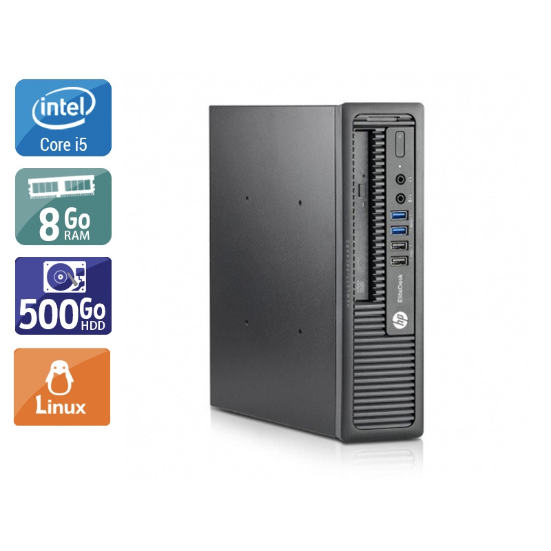 HP EliteDesk 800 G1 USDT i5 - 8Go RAM 500Go HDD Linux  Très bon étatOccasion certifiée reconditionnée Bon état -  reconditionné disponible sur Kiatoo