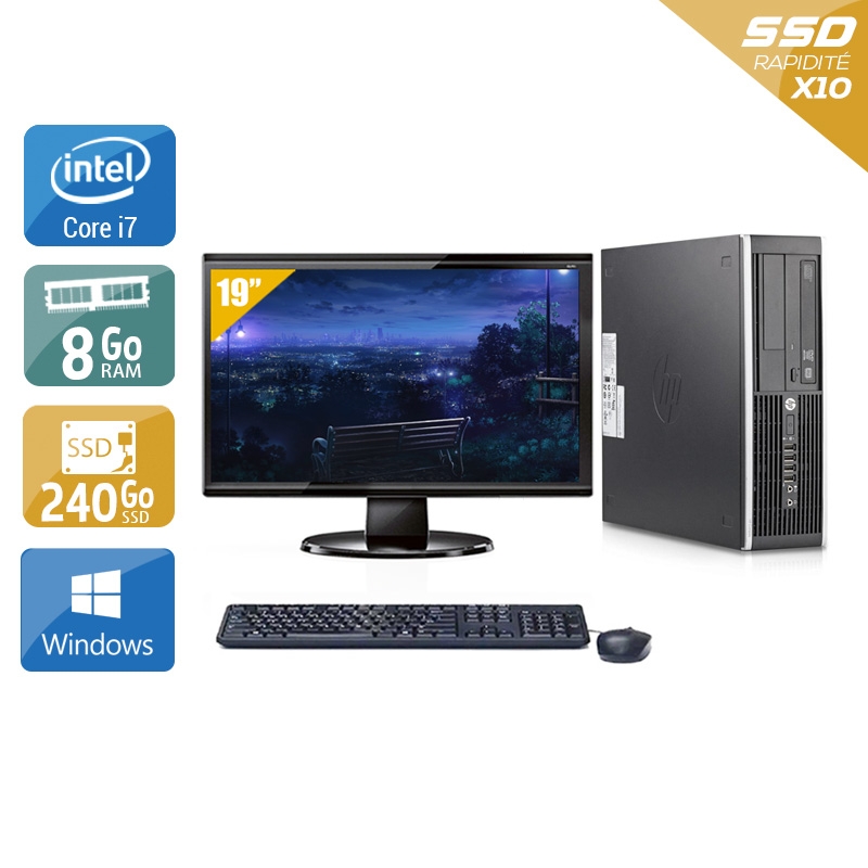 HP Compaq Elite 8200 SFF i7 + Écran - 19'' 8Go RAM 240Go SSD Windows 10  Bon étatOccasion certifiée reconditionnée Bon état -  reconditionné disponible sur Kiatoo
