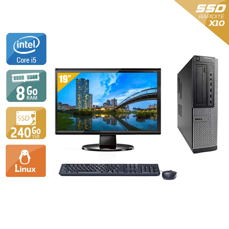 Dell Optiplex 790 Desktop i5 + Écran - 19'' 8Go RAM 240Go SSD Linux  Bon étatOccasion certifiée reconditionnée Bon état -  reconditionné disponible sur Kiatoo