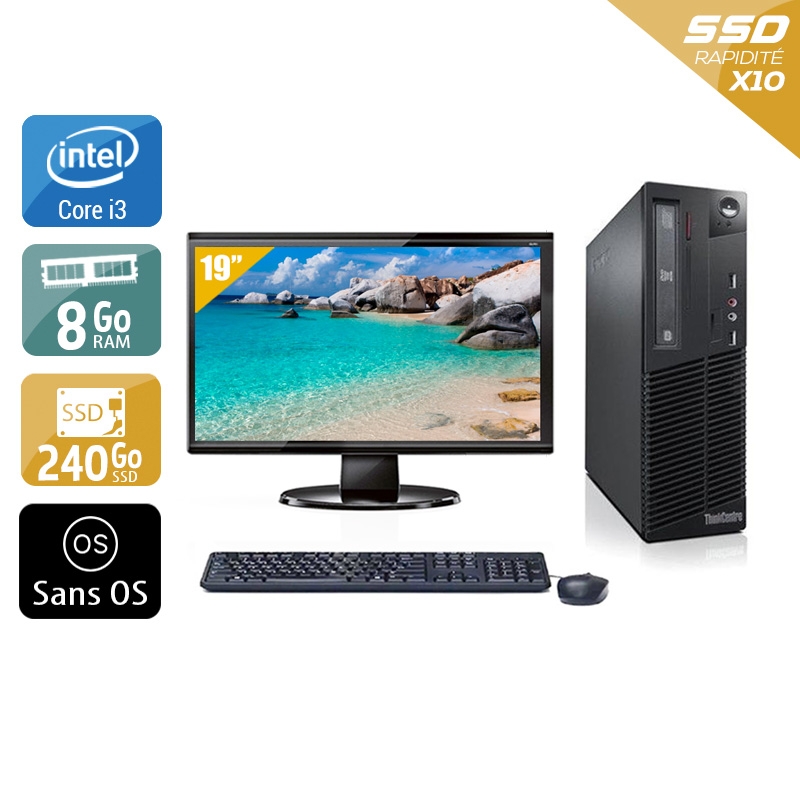 Acheter Lenovo ThinkCentre M81 SFF i3 + Écran - 19'' 8Go RAM 240Go SSD Sans OS Bon étatOccasion certifiée reconditionnée Bon état - 224,17 € Lenovo ThinkCentre M81 SFF i3 + Écran - 19'' 8Go RAM 240Go SSD Sans OS Bon étatOccasion certifiée reconditionnée Bon état - reconditionné disponible sur Kiatoo
