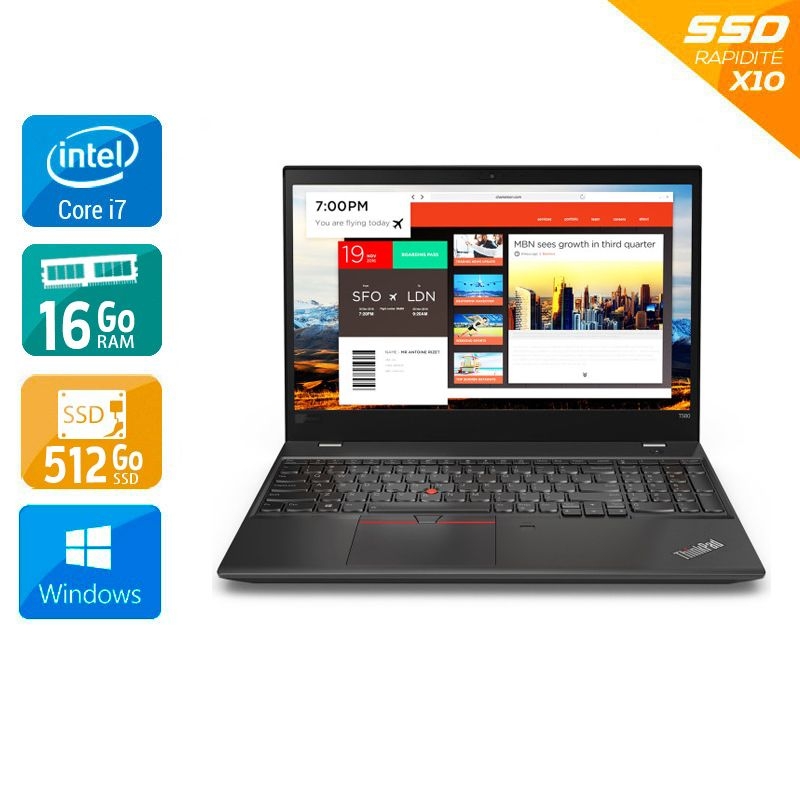 Lenovo ThinkPad T580 15,6'' i7 Gen 8 - 16Go RAM 512Go SSD Windows 11  Bon étatOccasion certifiée reconditionnée Bon état -  reconditionné disponible sur Kiatoo