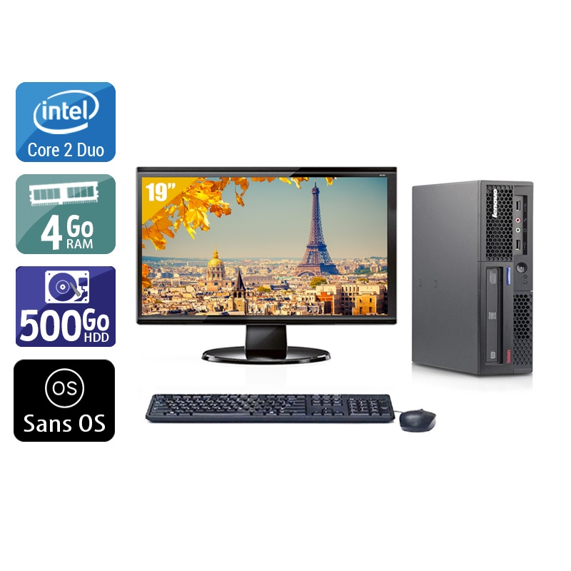 Acheter Lenovo ThinkCentre M58 USFF Core 2 Duo + Écran - 19'' 4Go RAM 500Go HDD Sans OS Bon étatOccasion certifiée reconditionnée Bon état - 224,17 € Lenovo ThinkCentre M58 USFF Core 2 Duo + Écran - 19'' 4Go RAM 500Go HDD Sans OS Bon étatOccasion certifiée reconditionnée Bon état - reconditionné disponible sur Kiatoo