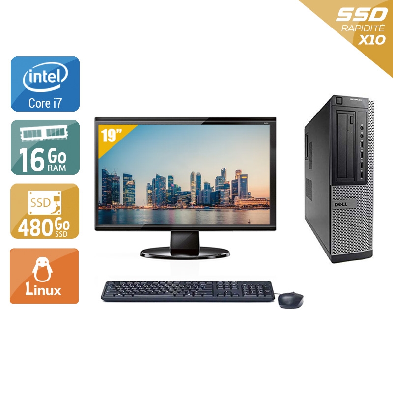 Dell Optiplex 9010 Desktop i7 + Écran - 19'' 16Go RAM 480Go SSD Linux  Bon étatOccasion certifiée reconditionnée Bon état -  reconditionné disponible sur Kiatoo