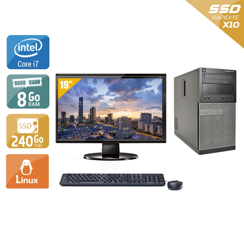 Dell Optiplex 990 Tower i7 + Écran - 19'' 8Go RAM 240Go SSD Linux  Bon étatOccasion certifiée reconditionnée Bon état -  reconditionné disponible sur Kiatoo