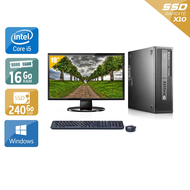 Acheter HP EliteDesk 800 G1 SFF i5 + Écran - 19'' 16Go RAM 240Go SSD Windows 10 Bon étatOccasion certifiée reconditionnée Bon état - 257,50 € HP EliteDesk 800 G1 SFF i5 + Écran - 19'' 16Go RAM 240Go SSD Windows 10 Bon étatOccasion certifiée reconditionnée Bon état - reconditionné disponible sur Kiatoo