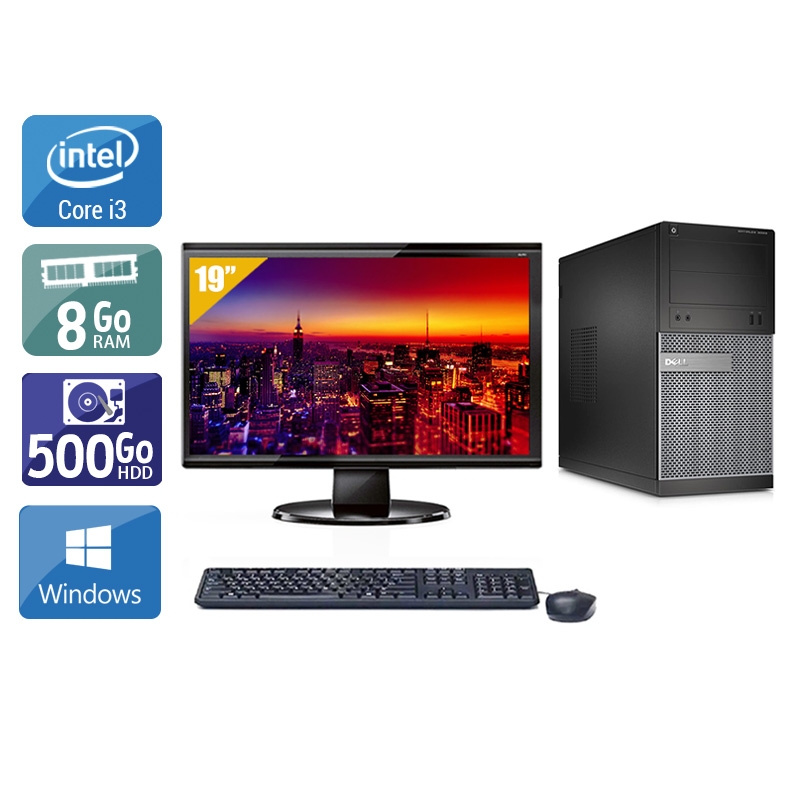 Dell Optiplex 3020 Tower i3 + Écran - 19'' 8Go RAM 500Go HDD Windows 10  Bon étatOccasion certifiée reconditionnée Bon état -  reconditionné disponible sur Kiatoo