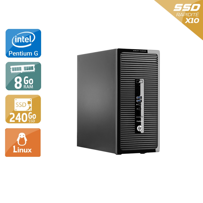 HP ProDesk 400 G2 Tower Pentium G Dual Core - 8Go RAM 240Go SSD Linux  État correctOccasion certifiée reconditionnée Bon état -  reconditionné disponible sur Kiatoo