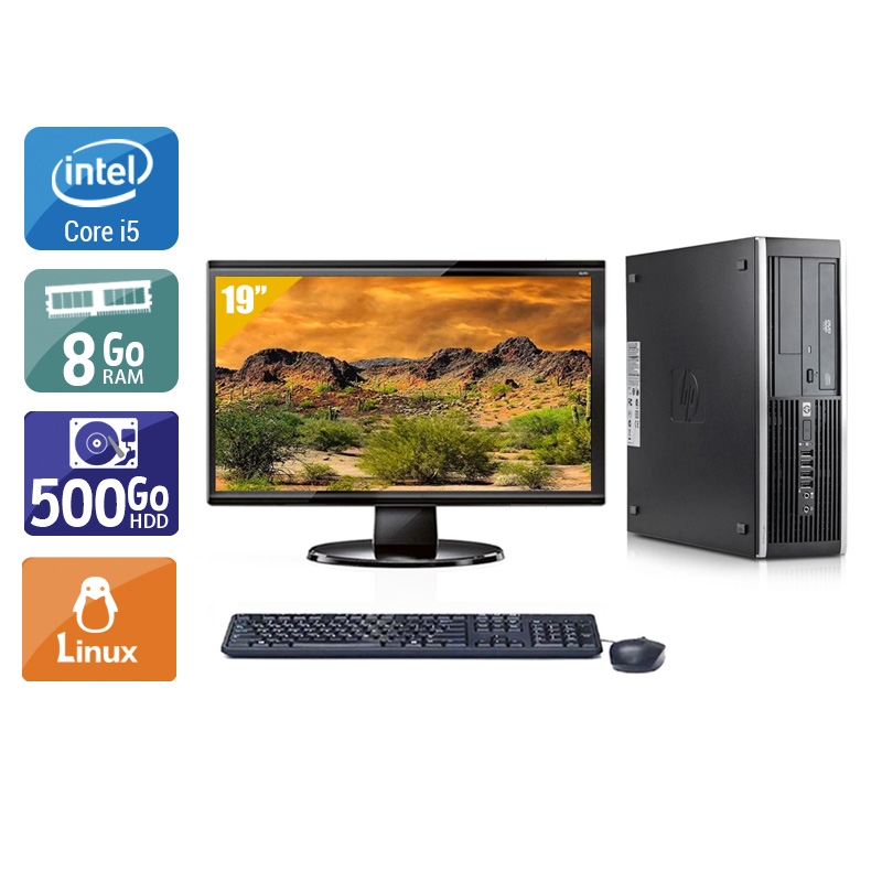 HP Compaq Elite 8300 SFF i5 + Écran - 19'' 8Go RAM 500Go HDD Linux  État correctOccasion certifiée reconditionnée Bon état -  reconditionné disponible sur Kiatoo