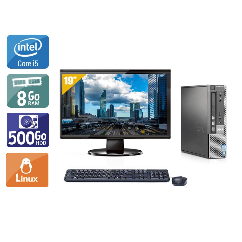 Dell Optiplex 790 USDT i5 + Écran - 19'' 8Go RAM 500Go HDD Linux  Bon étatOccasion certifiée reconditionnée Bon état -  reconditionné disponible sur Kiatoo