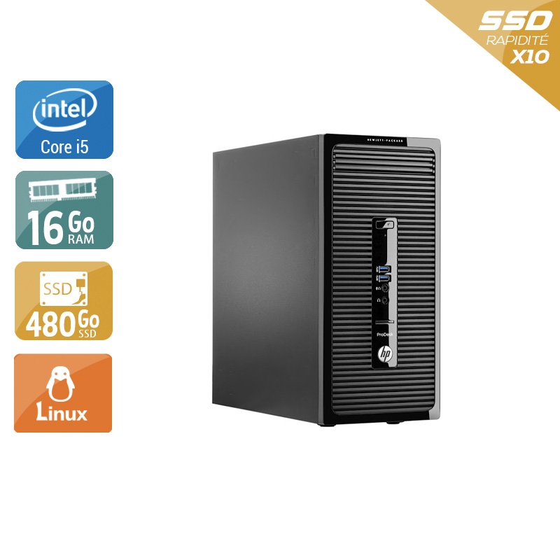 Acheter HP ProDesk 400 G2 Tower i5 - 16Go RAM 480Go SSD Linux État correctOccasion certifiée reconditionnée Bon état - 240,83 € HP ProDesk 400 G2 Tower i5 - 16Go RAM 480Go SSD Linux État correctOccasion certifiée reconditionnée Bon état - reconditionné disponible sur Kiatoo